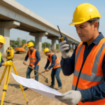 tim kontraktor bekerja di proyek infrastruktur