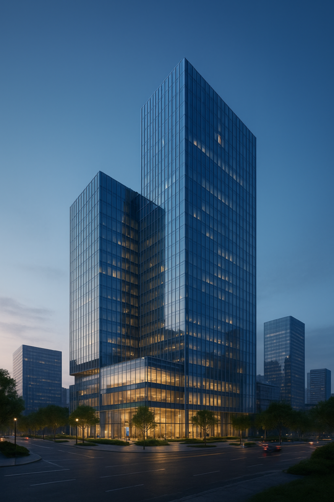 pembangunan gedung modern dengan konsep green building