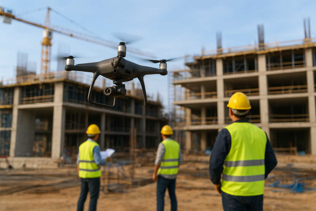 drone digunakan kontraktor untuk survei dan monitoring proyek