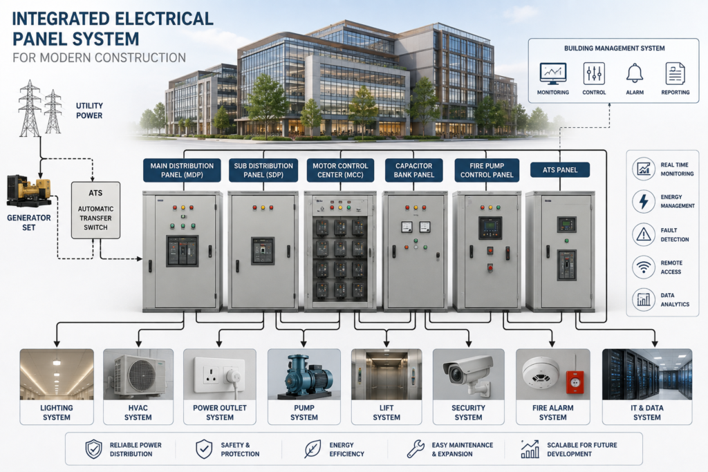 sistem panel listrik terintegrasi untuk konstruksi modern